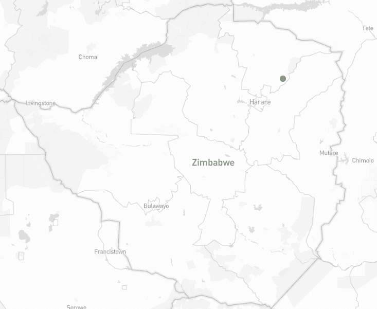 Zimbabwe map used as the public environmental record backdrop